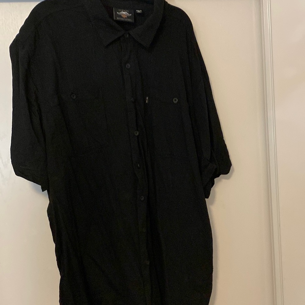Men’s Harley Davidson black button down shirt